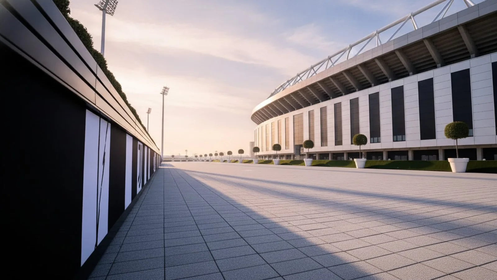 Il Juventus Stadium di Torino visto dal piazzale esterno